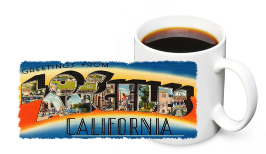 Coffee Mug - Vintage Greetings From Los Angeles California Post Card Design