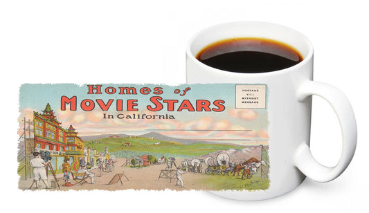 Coffee Mug - Vintage Home Of Movie Stars In California Post Card Design