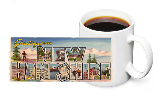 Coffee Mug - Vintage Greetings From New Hampshire Post Card Design