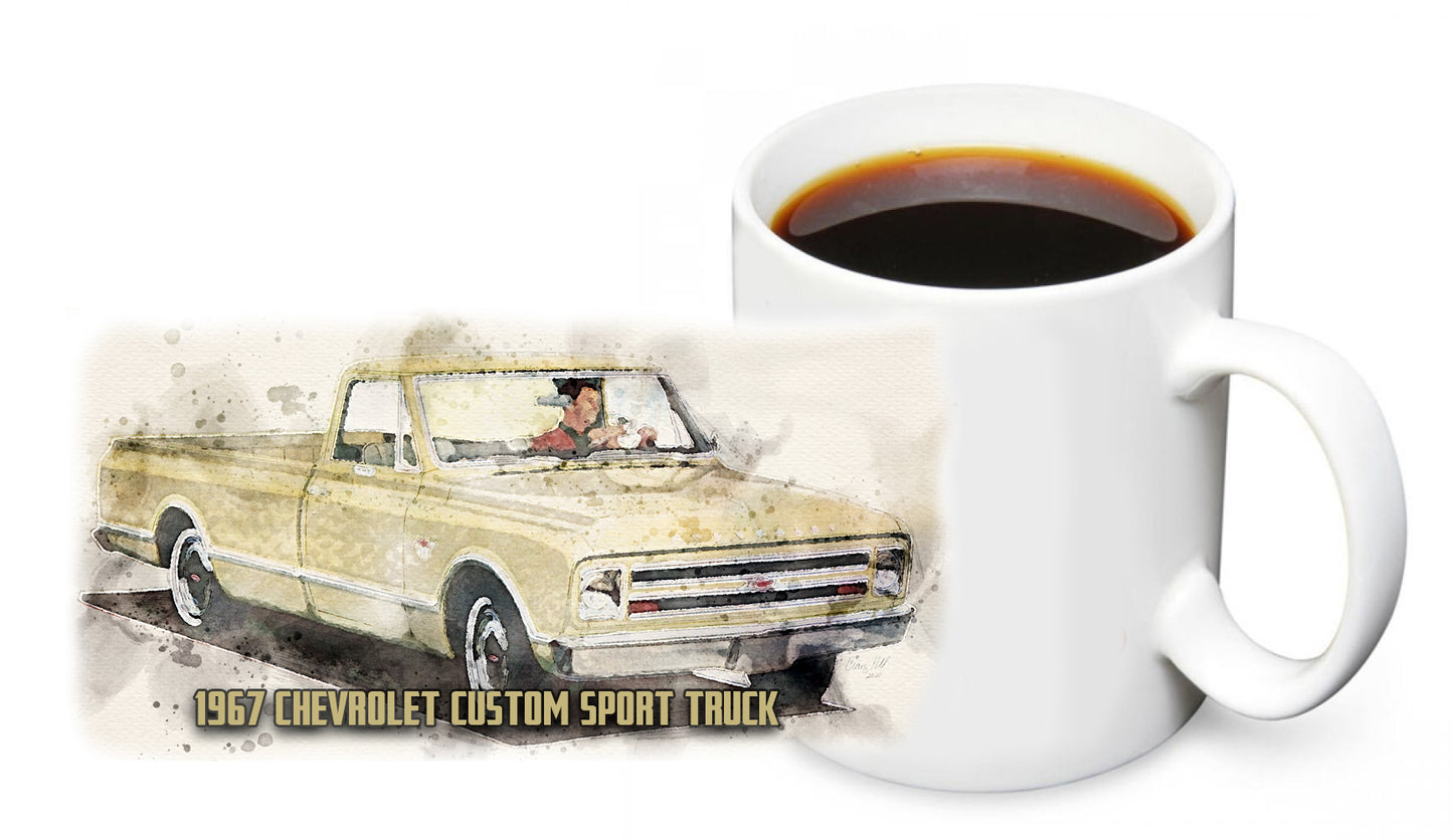 Coffee Mug - 1967 Chevy Custom Sport Truck Classic Trucks