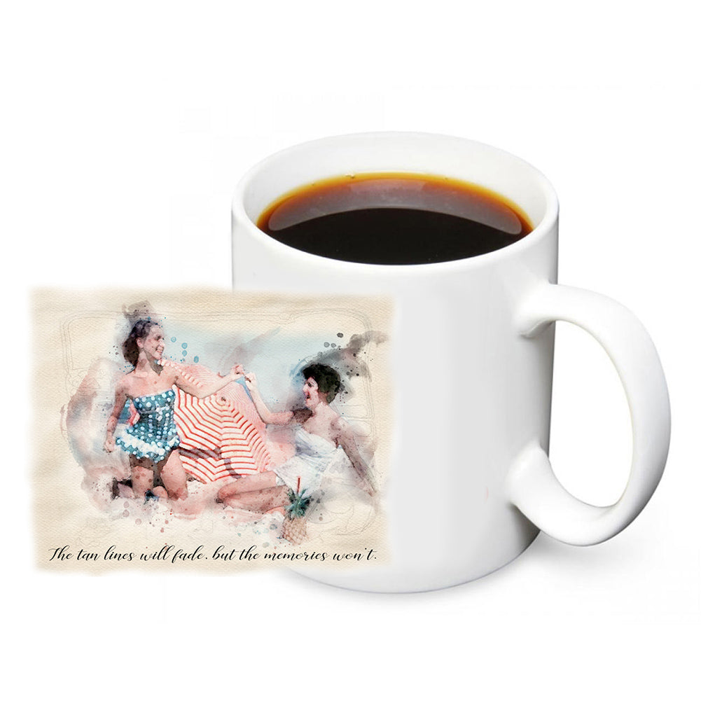 Coffee Mug - Girls On The Beach Tan Lines Will Fade