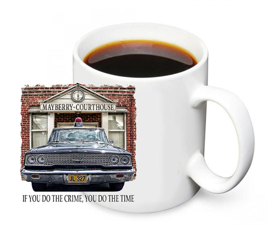 Coffee Mug - Mayberry NC Court House and Car