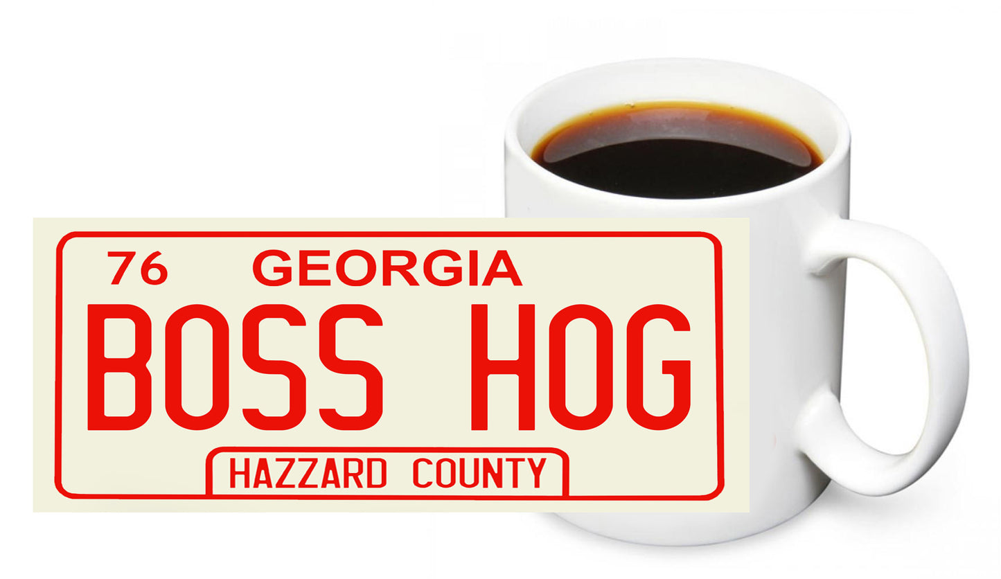 Coffee Mug - Dukes of Hazzard License Plate Character Names