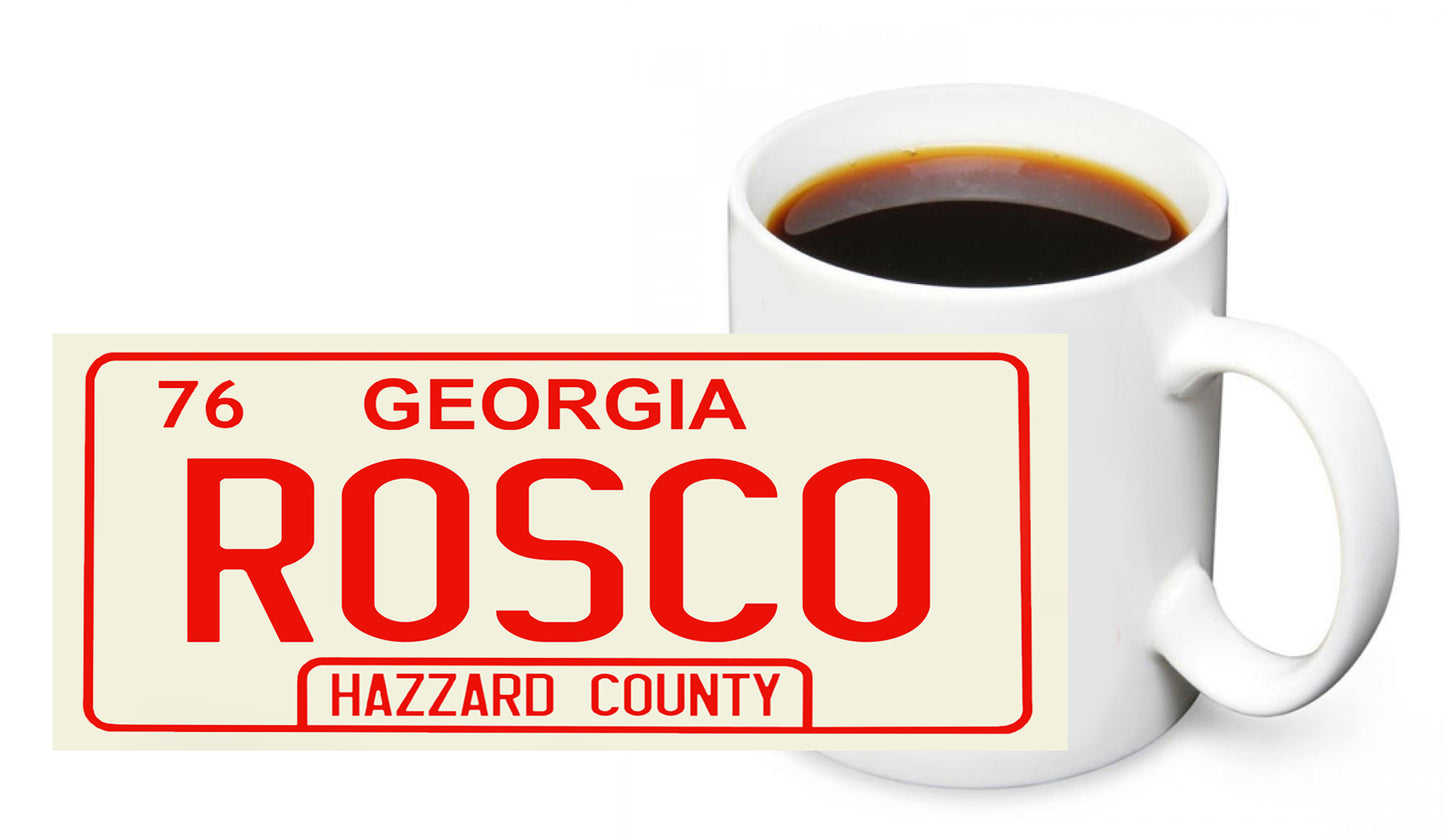 Coffee Mug - Dukes of Hazzard License Plate Character Names