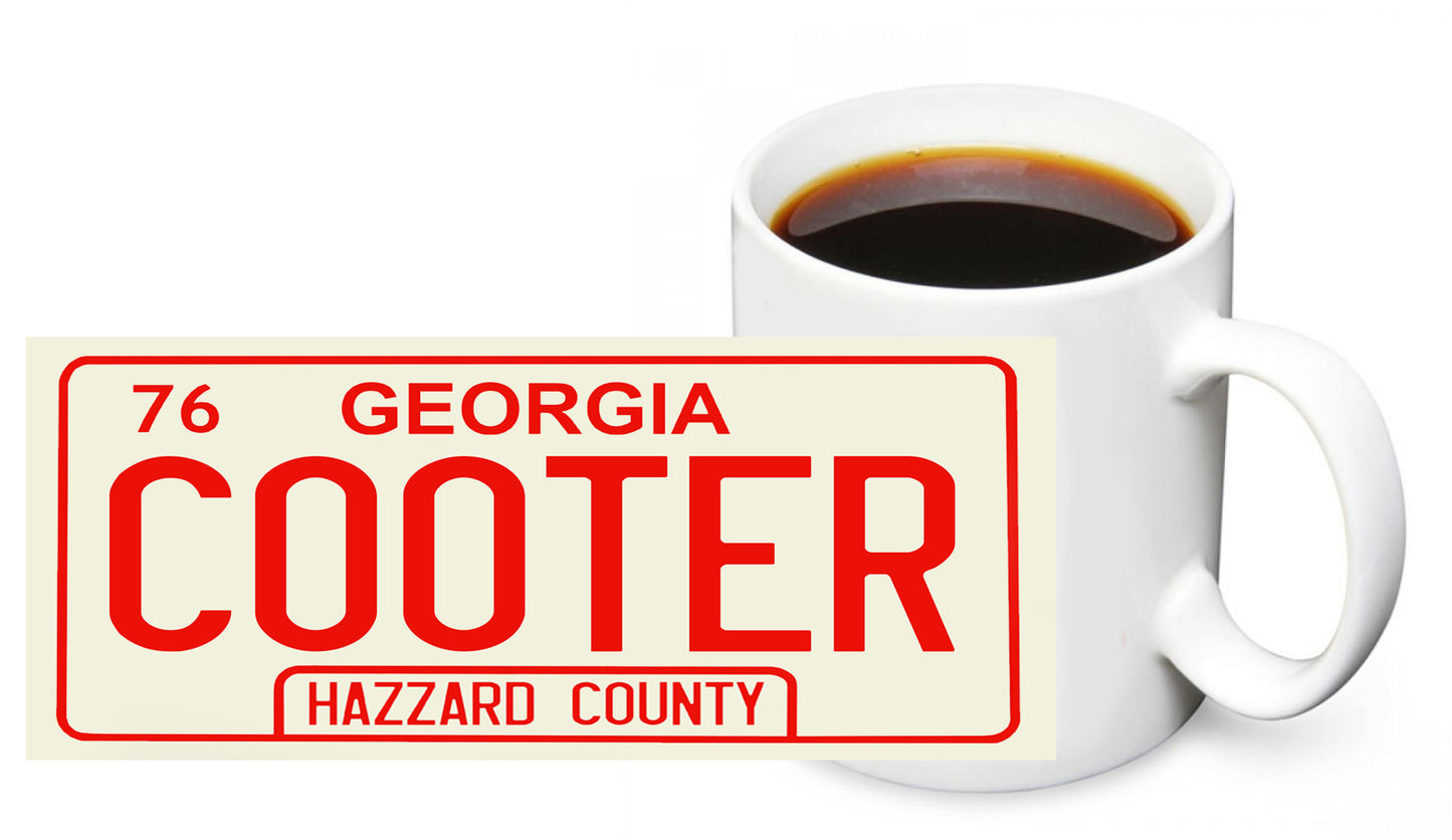 Coffee Mug - Dukes of Hazzard License Plate Character Names