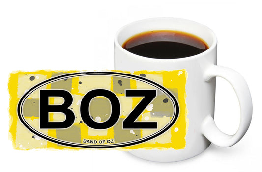 Coffee Mug - Carolina Beach Music The Band Of Oz BOZ Yellow Design