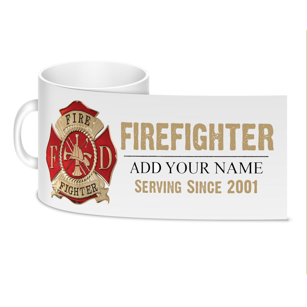 Coffee Mug - Personalized Firefighter Maltese Cross Coffee Mug