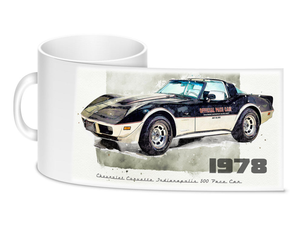 Coffee Mug - 1978 Corvette Indy 500 Pace Car Classic Car