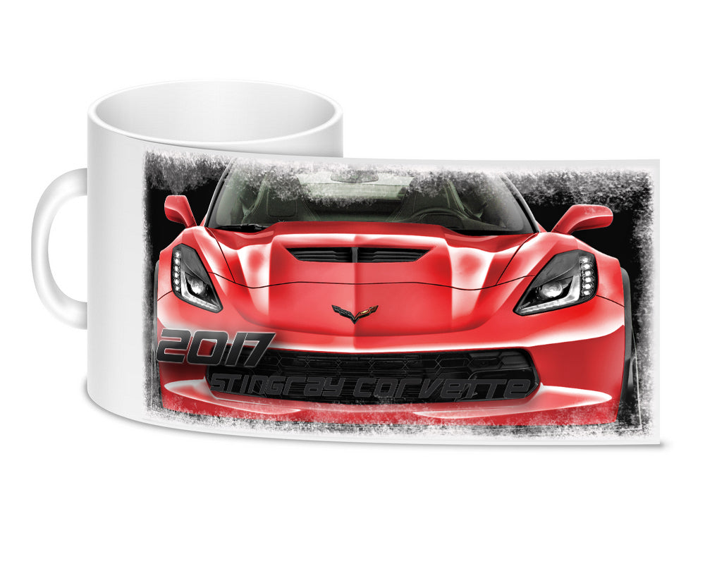 Coffee Mug - 2017 Corvette Red Front End Classic Car