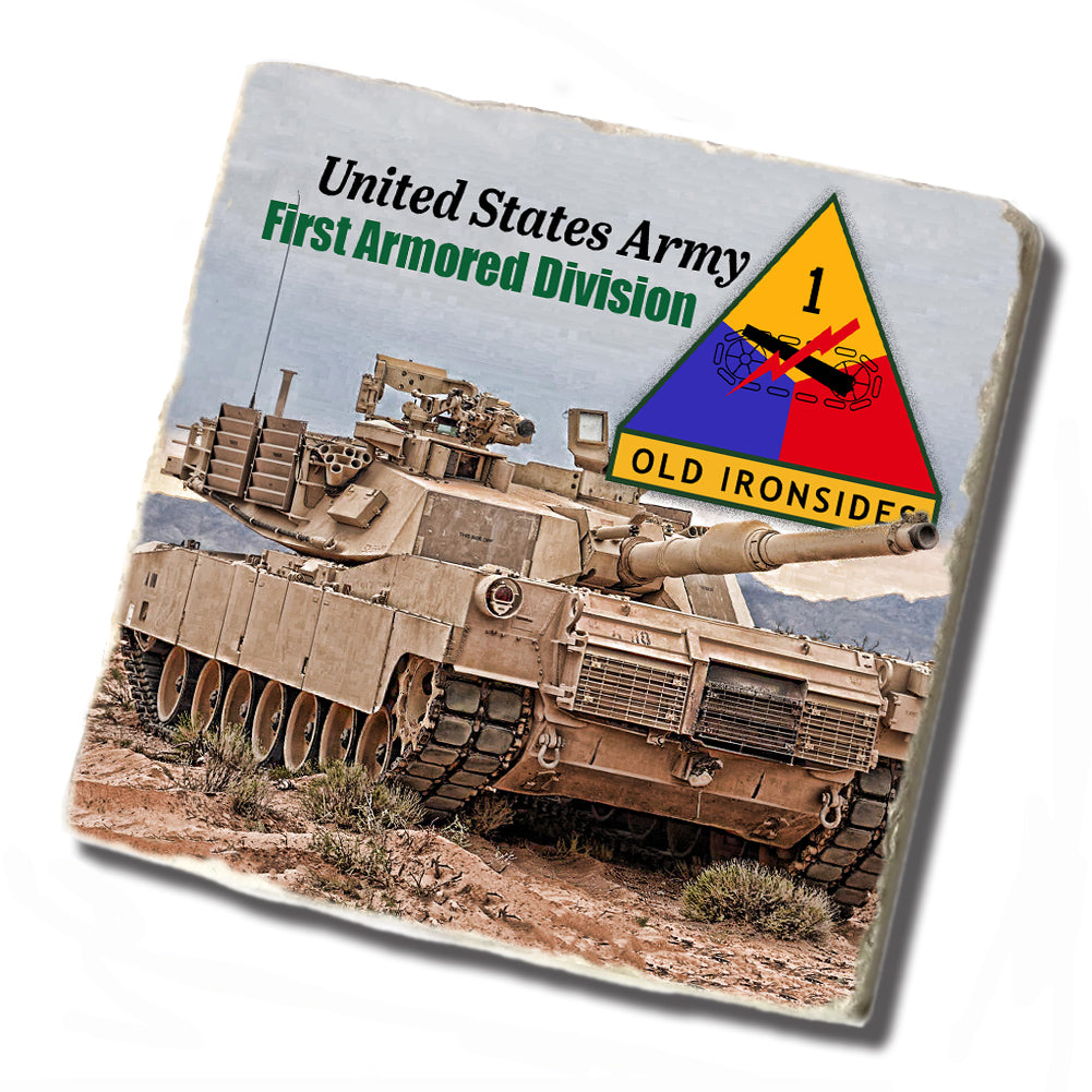 Tile Coaster - US Army 1st Armored Tank Division