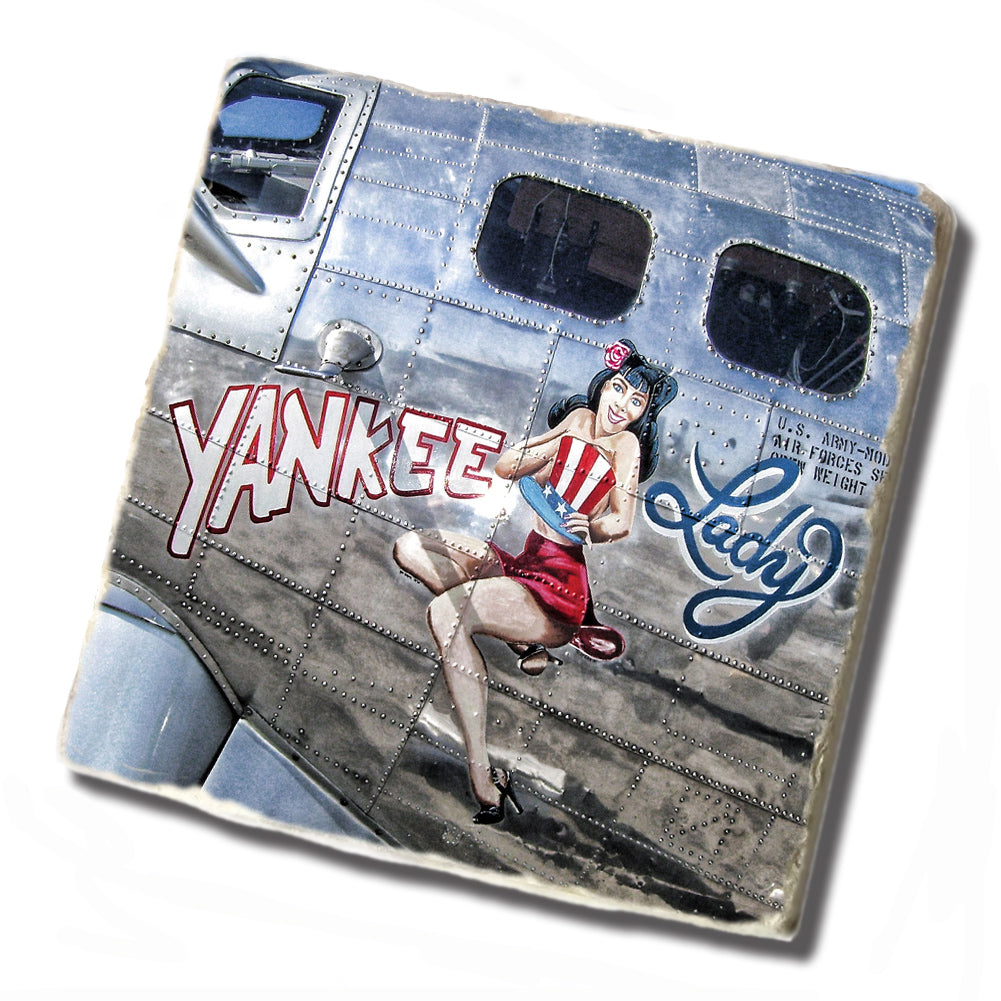 Tile Coaster - US Army Nose Art Yankee Lady Design