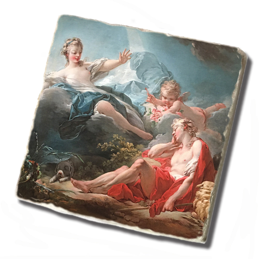 Tile Coaster - Diana and Endymion Design Angel Classic Art Design