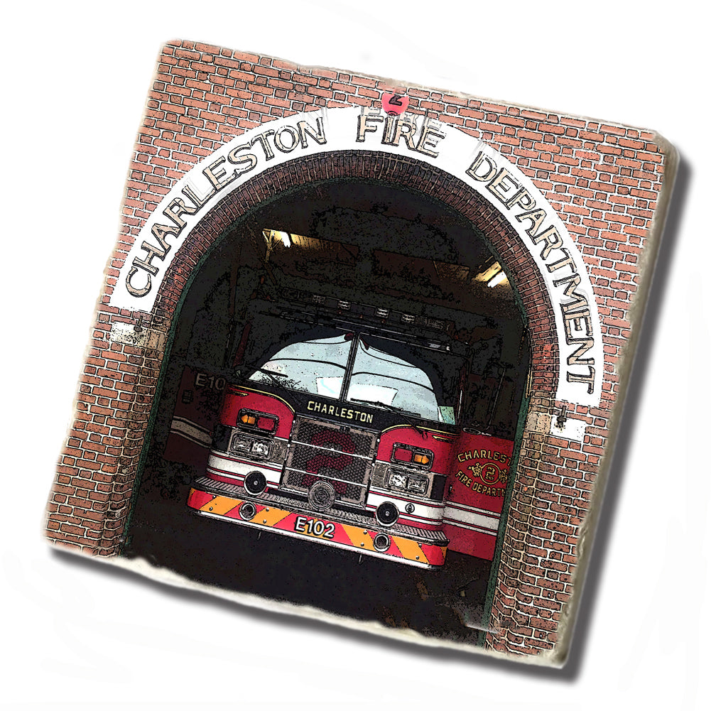 Tile Coaster - Charleston SC Fire Department Station 2 Design