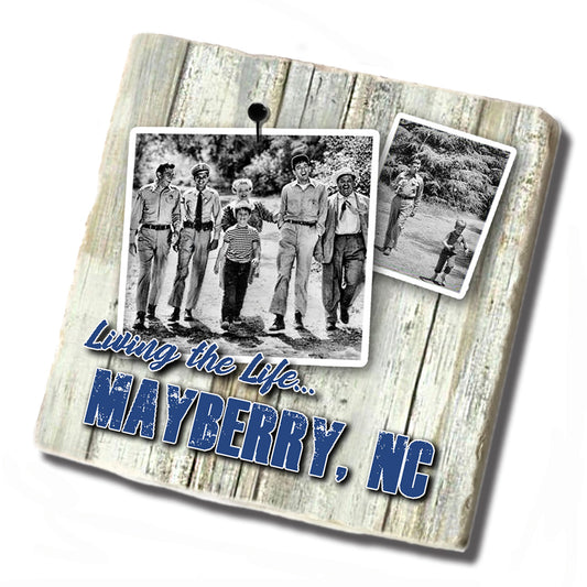 Tile Coaster - Andy, Barney, Otis, Gomer, Aunt Bee & Opie Walking