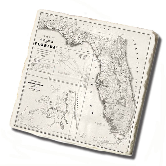 Tile Coaster - 1846 State of Florida Map