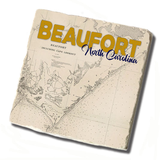 Tile Coaster - Old Map Beaufort North Carolina