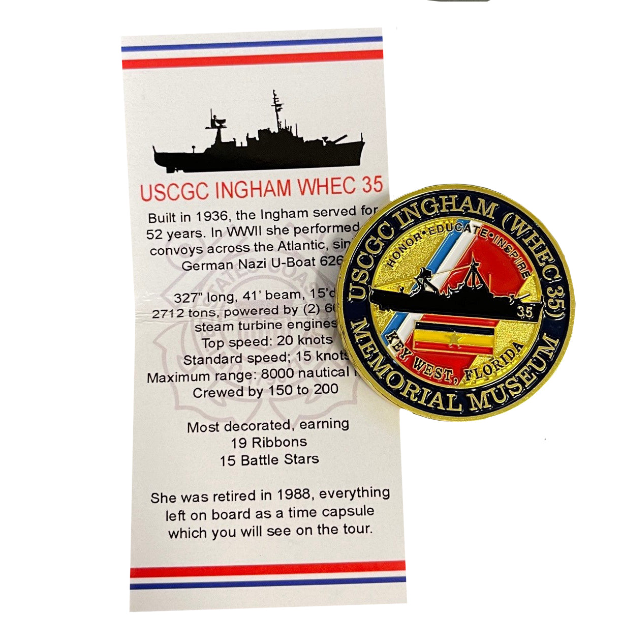 Challenge Coin - 100 USCGC Ingham Memorial Museum Coins