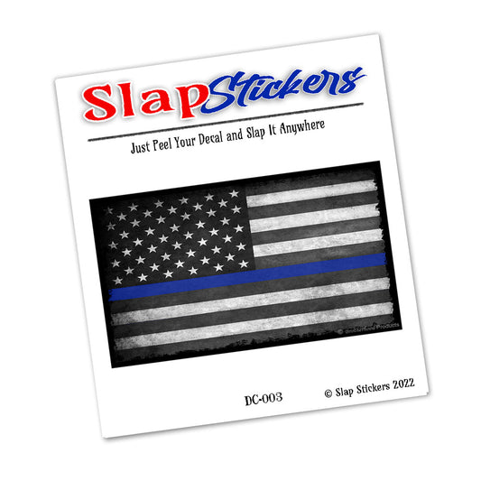 Decal - Thin Blue Line Law Enforcement American Flag