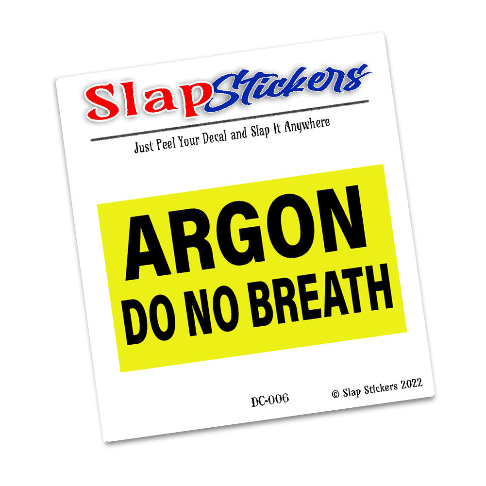 Decal - SCUBA Diving Argon Do Not Breath