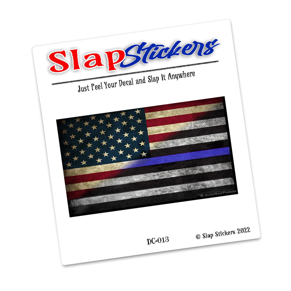 Decal - Thin Blue Line Law Enforcement Red White Blue American Flag