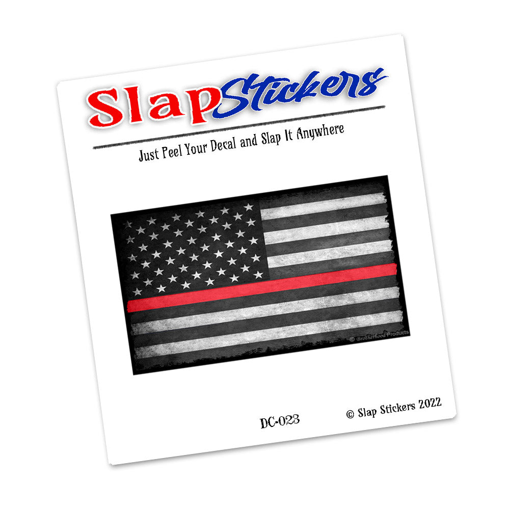 Decal - Firefighters Thin Red Line American Flag