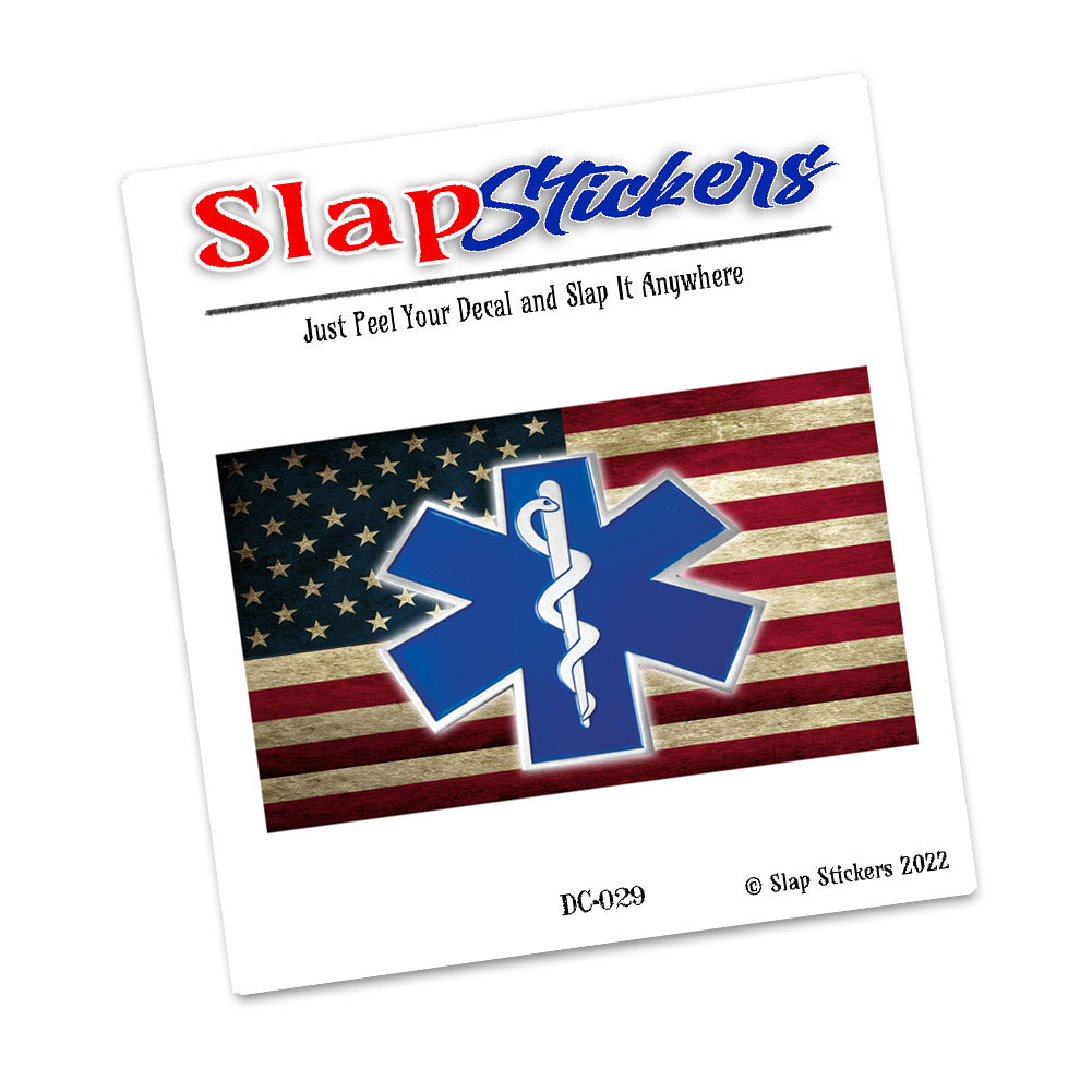 Decal - EMS Star of Life Distressed American Flag