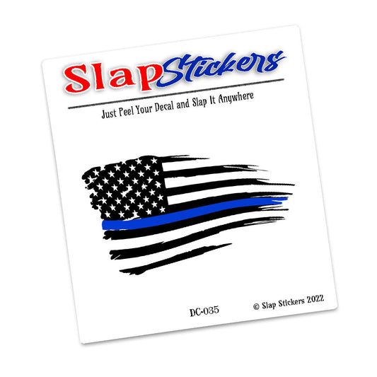 Decal - Thin Blue Line Abstract Law Enforcement American Flag