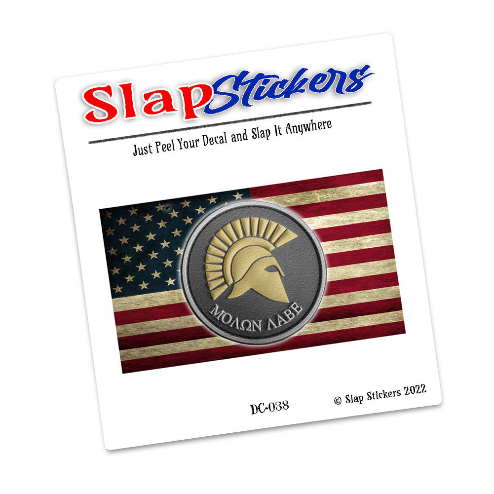 Decal - American Flag Molon Labe Come And Take It