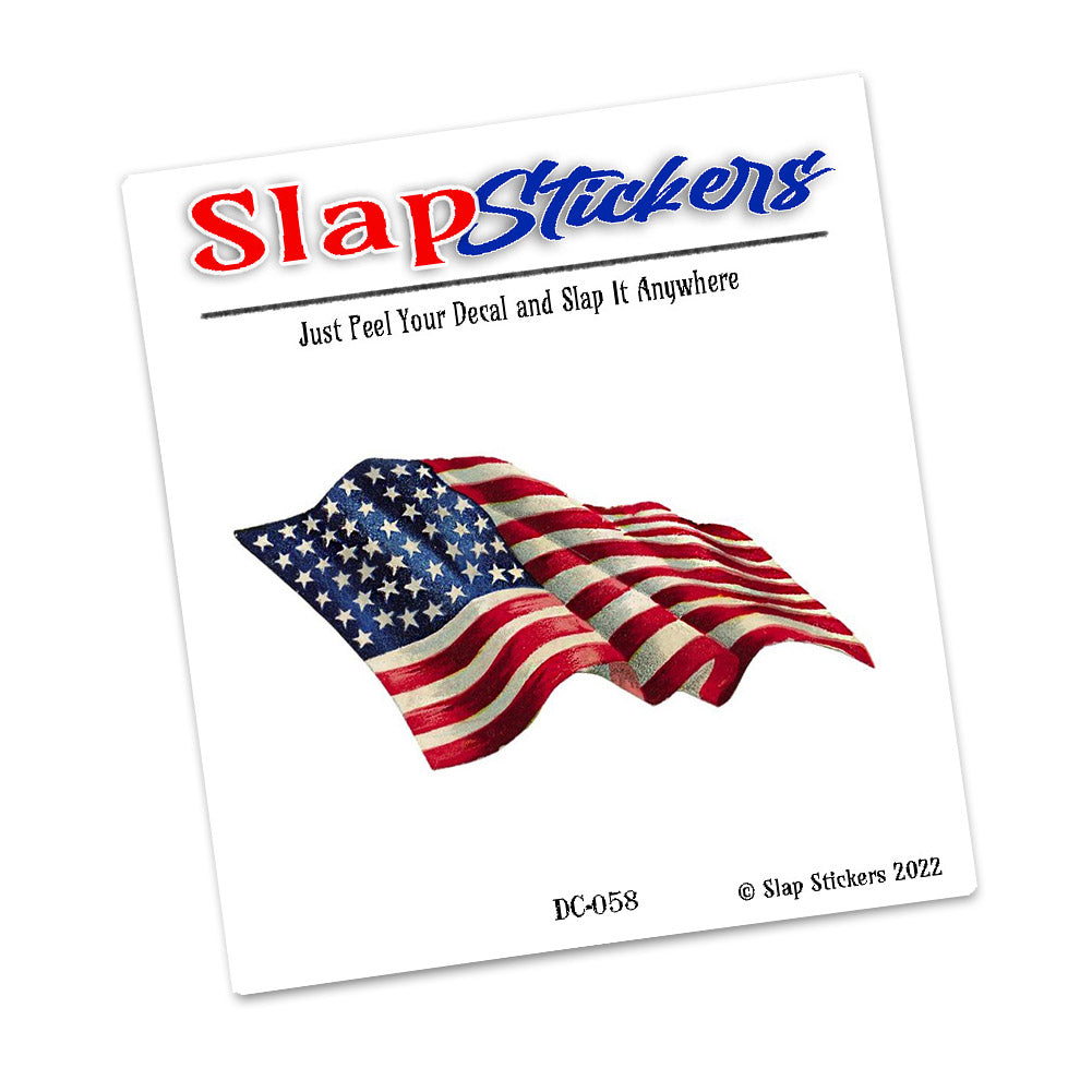 Decal - Patriotic Old Glory Flowing American Flag