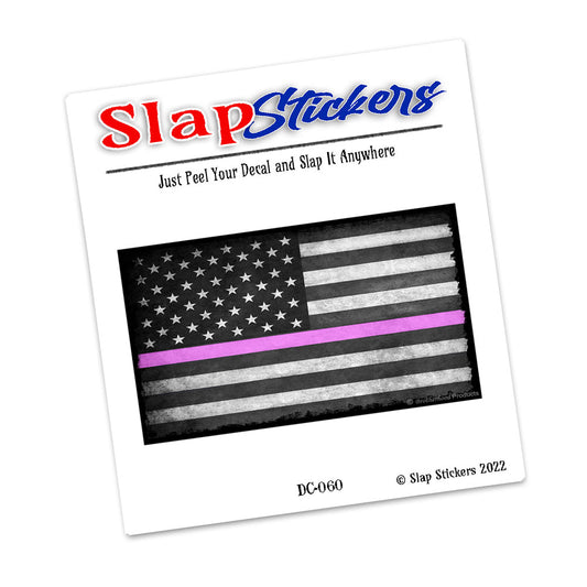 Decal - Breast Cancer Support Thin Pink Line American Flag