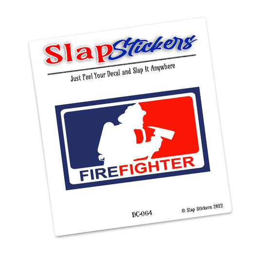 Decal - Firefighters MLB Style Red White Blue Design