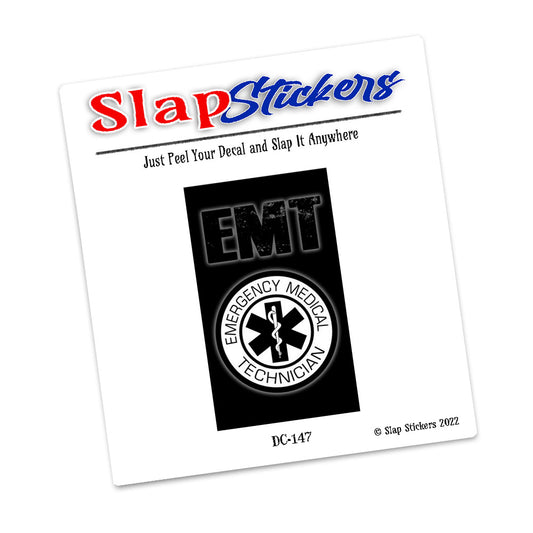 Decal - EMT Emergency Medical Technician Star of Life Black White