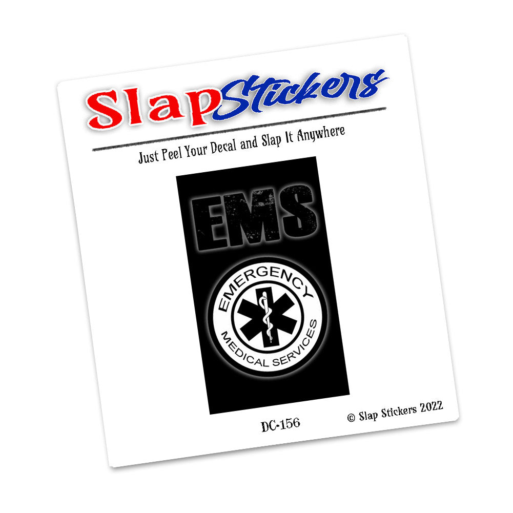 Decal - EMS Black And White Emergency Medical Services Star of Life