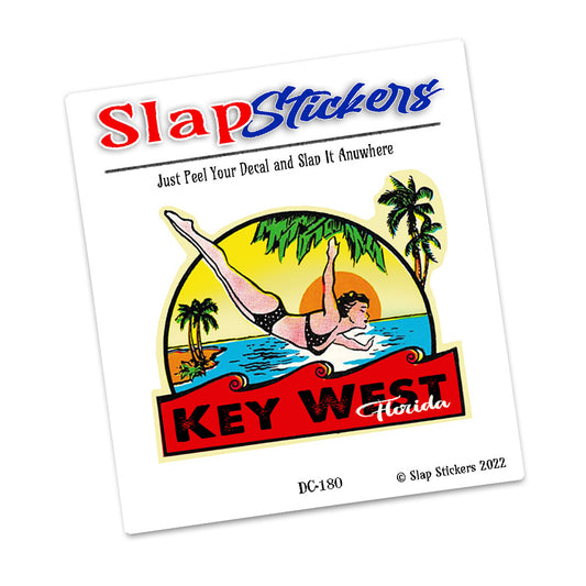 Decal - Vintage Girl In Swim Suit Key West Florida