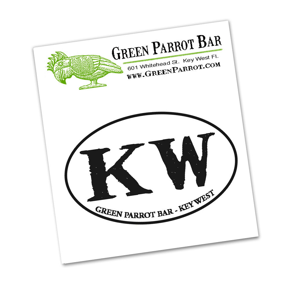 Decal - Green Parrot Bar Key West KW Oval