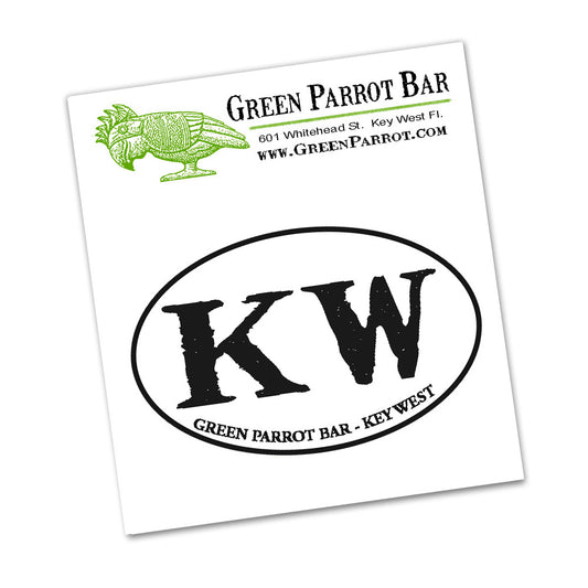 Decal - Green Parrot Bar Key West KW Oval