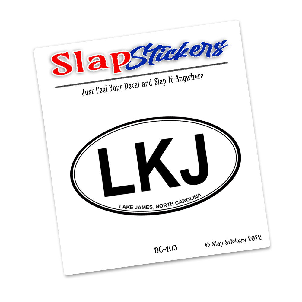 Decal - LKJ Oval Shape Lake James North Carolina