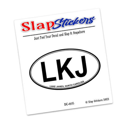 Decal - LKJ Oval Shape Lake James North Carolina