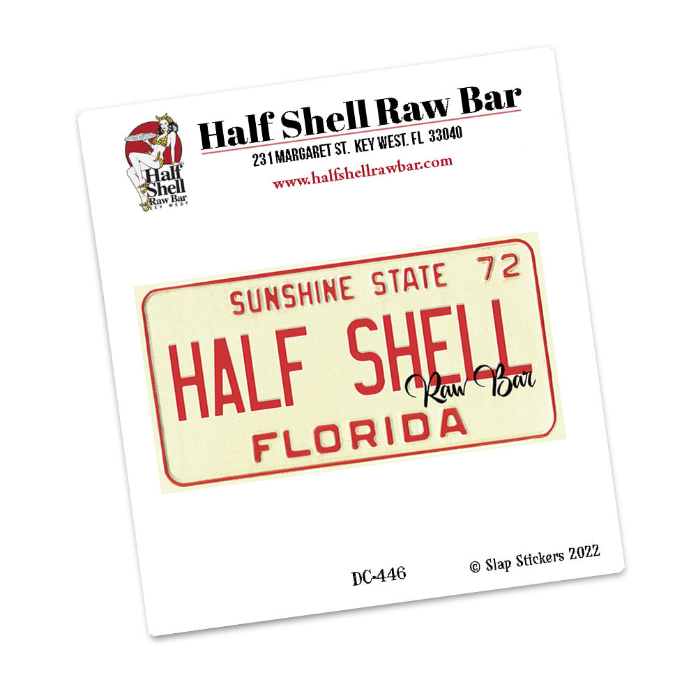 Decal - Half Shell Raw Bar FL License Plate Design