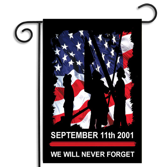 Garden Flag - Firefighters Thin Red Line Remember September 11 2001