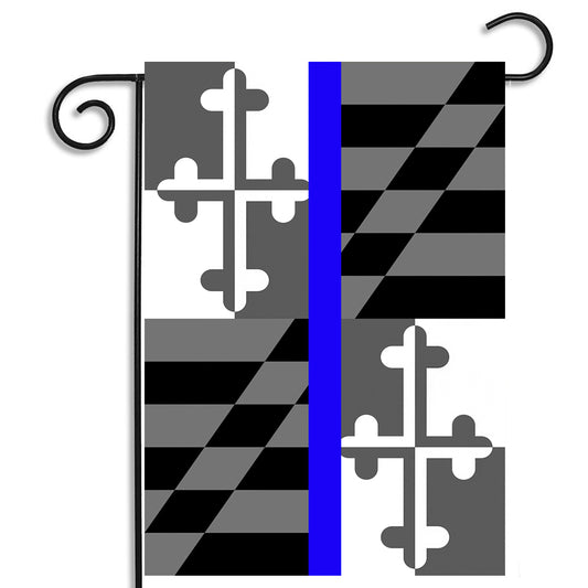 Garden Flag - Thin Blue Line Law Enforcement Maryland State Flag