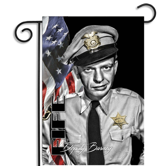 Garden Flag - Deputy Barney Fife with American Flag