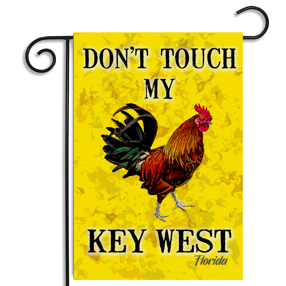 Garden Flag - Key West Don't Touch My Rooster