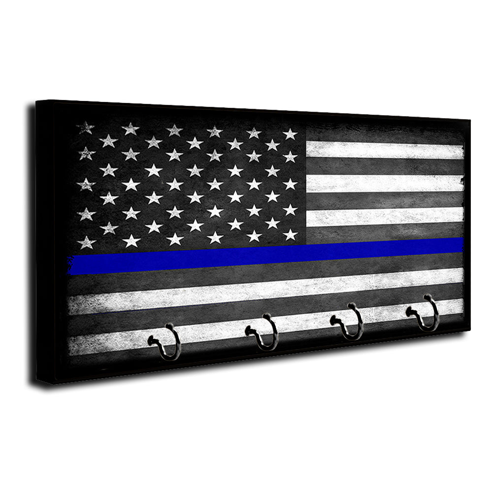 Key Hanger - Thin Blue Line American Flag For Law Enforcement