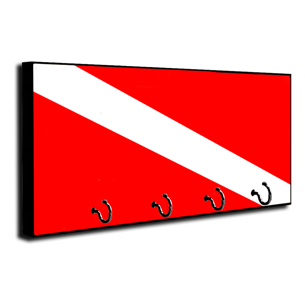 Key Hanger - Universal Red White Dive Flag