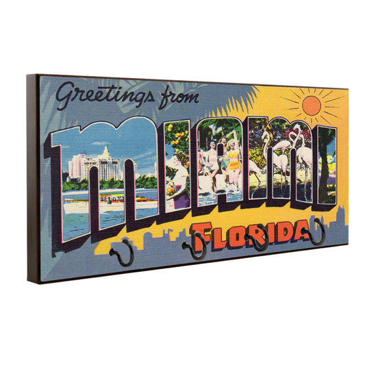 Key Hanger - Greetings From Miami Florida Post Card Design