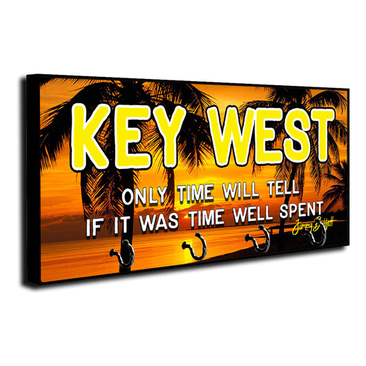 Key Hanger - Key West Sunset Only Time Will Tell Quote