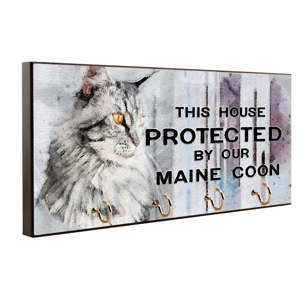 Key Hanger - Leash Holder Protected By Our Maine Coon Cat