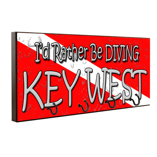 Key Hanger - International Dive Flag I'd Rather Be Diving Key West