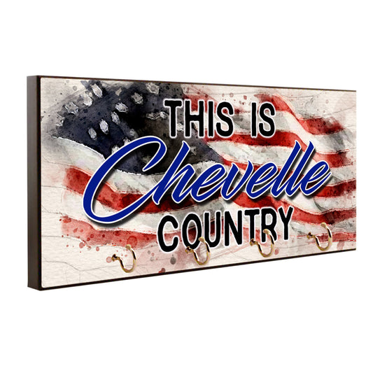 Key Hanger - Leash Holder This Is Chevelle Country American Flag Classic Car